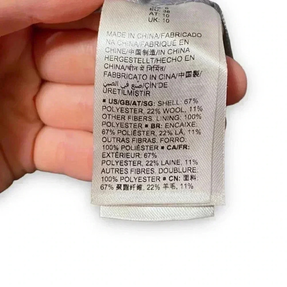 Daily Ritual Wool Blend Grey Belted Winter Fall Coat Size 6 - Picture 12 of 12